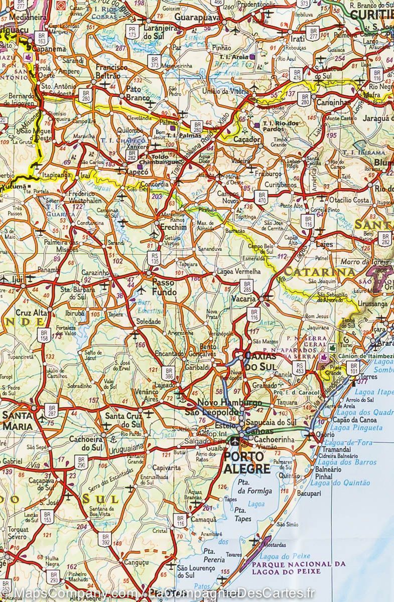 Carte routière - Brésil | National Geographic carte routière National Geographic