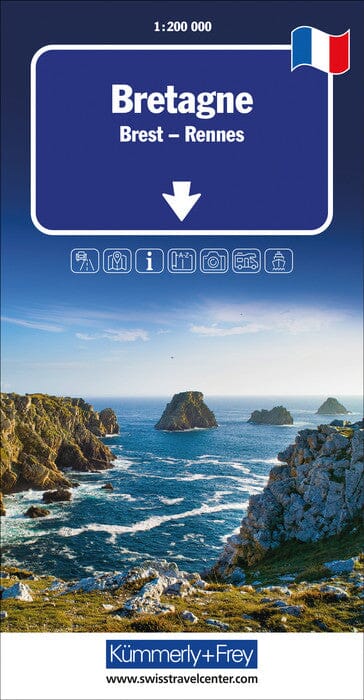 Carte routière - Bretagne (Brest - Rennes) | Kümmerly & Frey carte pliée Kümmerly & Frey 