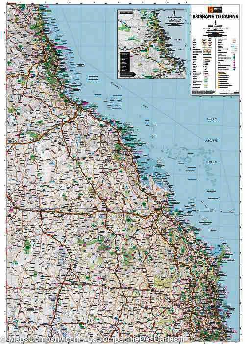 Carte routière - Brisbane à Cairns (via Bruce Highway, Australie) | Hema Maps - La Compagnie des Cartes