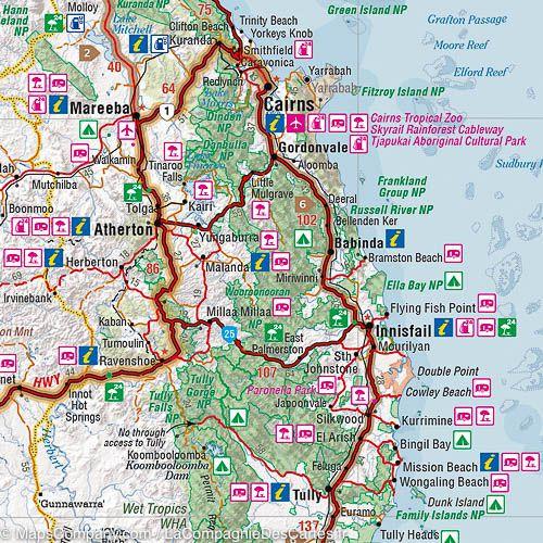 Carte routière - Brisbane à Cairns (via Bruce Highway, Australie) | Hema Maps carte routière Hema Maps