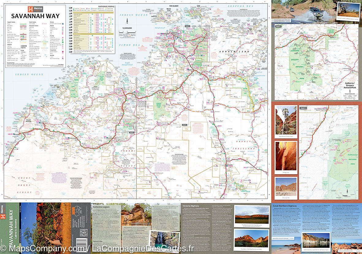 Carte routière - Cairns to Broome (Savannah Way, Australie) | Hema Maps carte routière Hema Maps