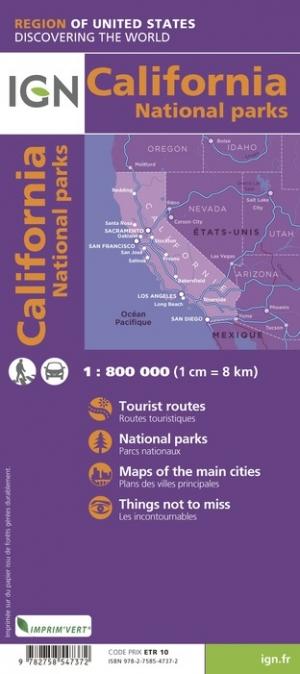 Carte routière - Californie & Grands parcs | IGN carte routière IGN