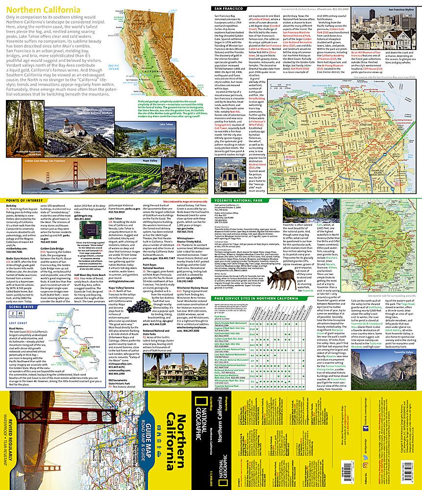 Carte routière - Californie Nord | National Geographic carte pliée National Geographic 