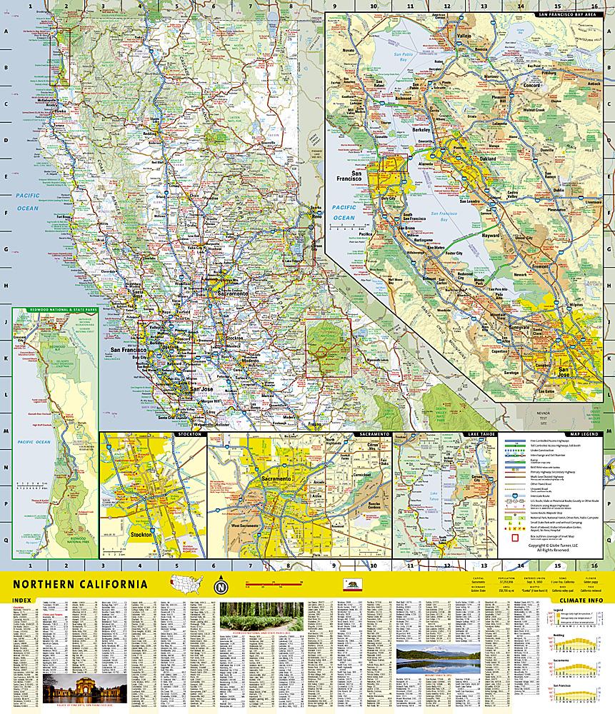 Carte routière - Californie Nord | National Geographic carte routière National Geographic