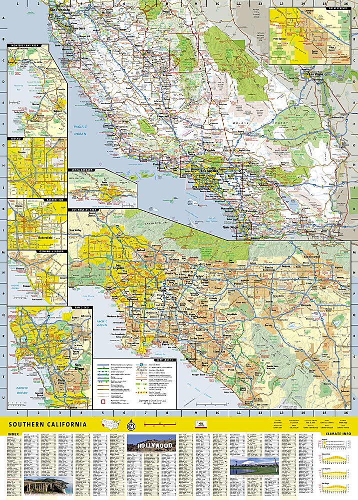 Carte routière - Californie Sud | National Geographic carte pliée National Geographic 