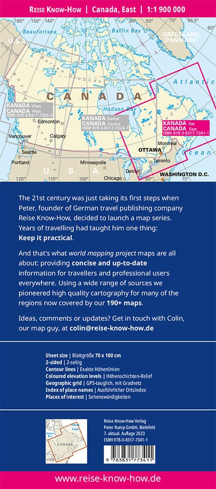 Carte routière - Canada Est | Reise Know How carte routière Reise Know-How
