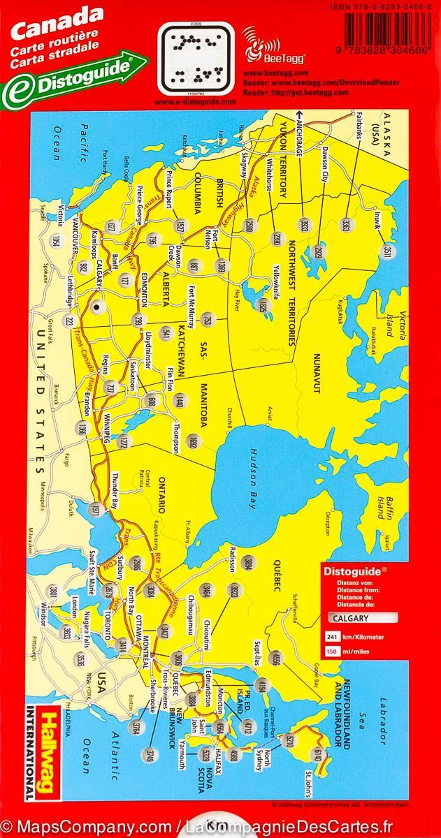 Carte routière - Canada | Hallwag carte pliée Hallwag 
