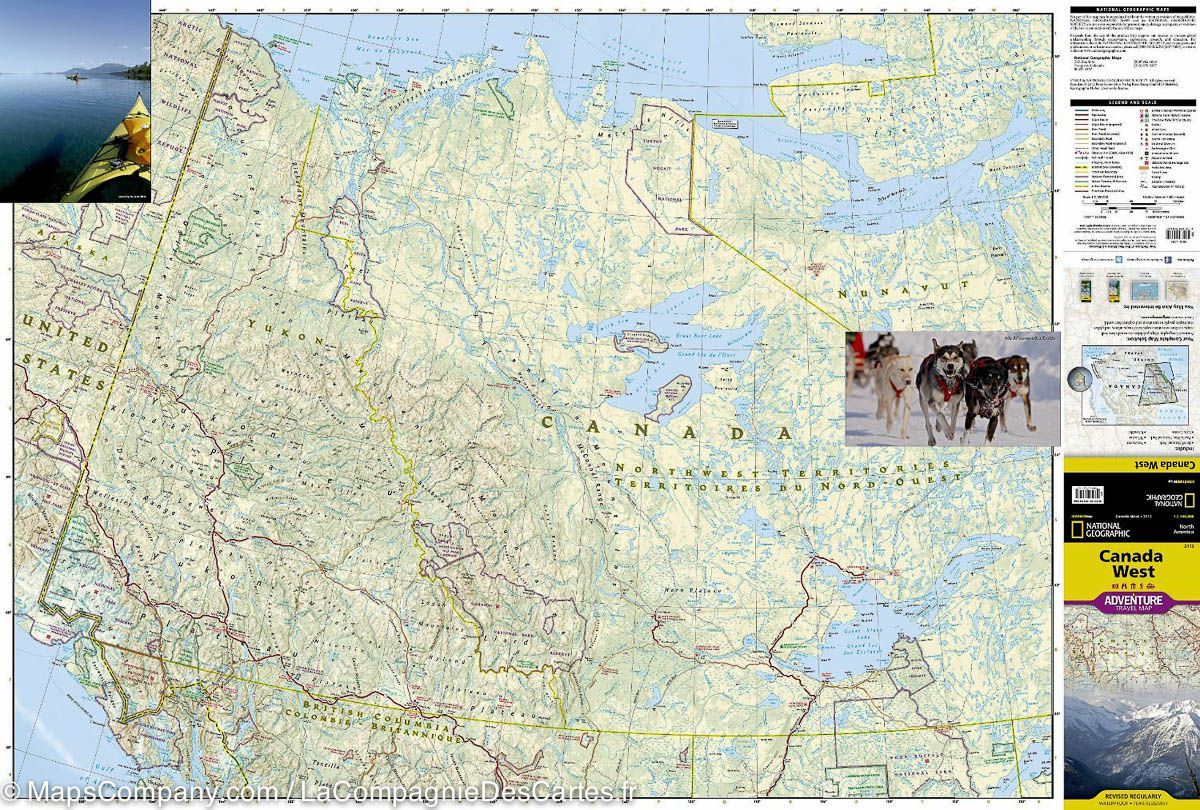 Carte routière - Canada Ouest | National Geographic carte routière National Geographic
