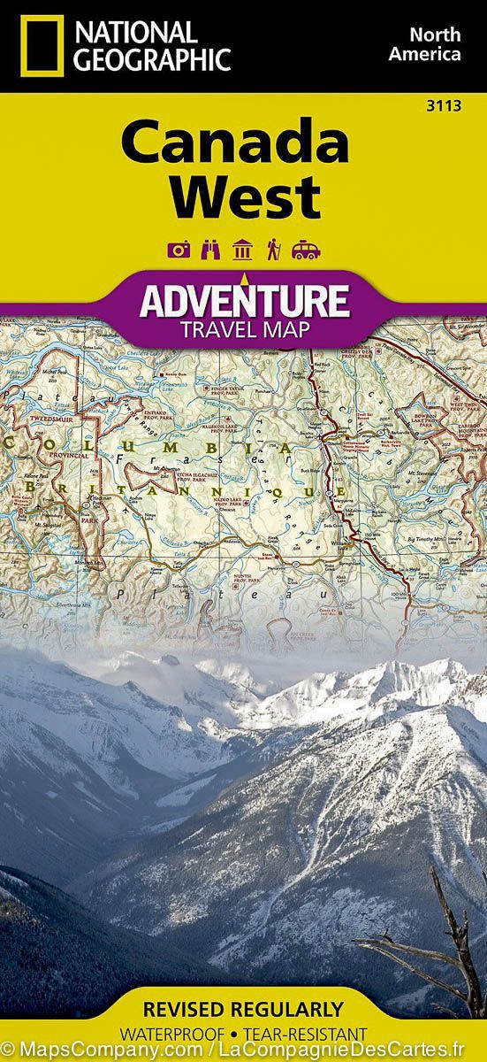 Carte routière - Canada Ouest | National Geographic carte routière National Geographic