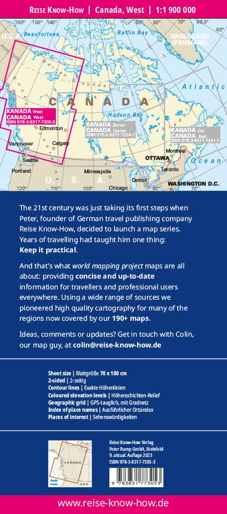Carte routière - Canada Ouest | Reise Know How carte pliée Reise Know-How 