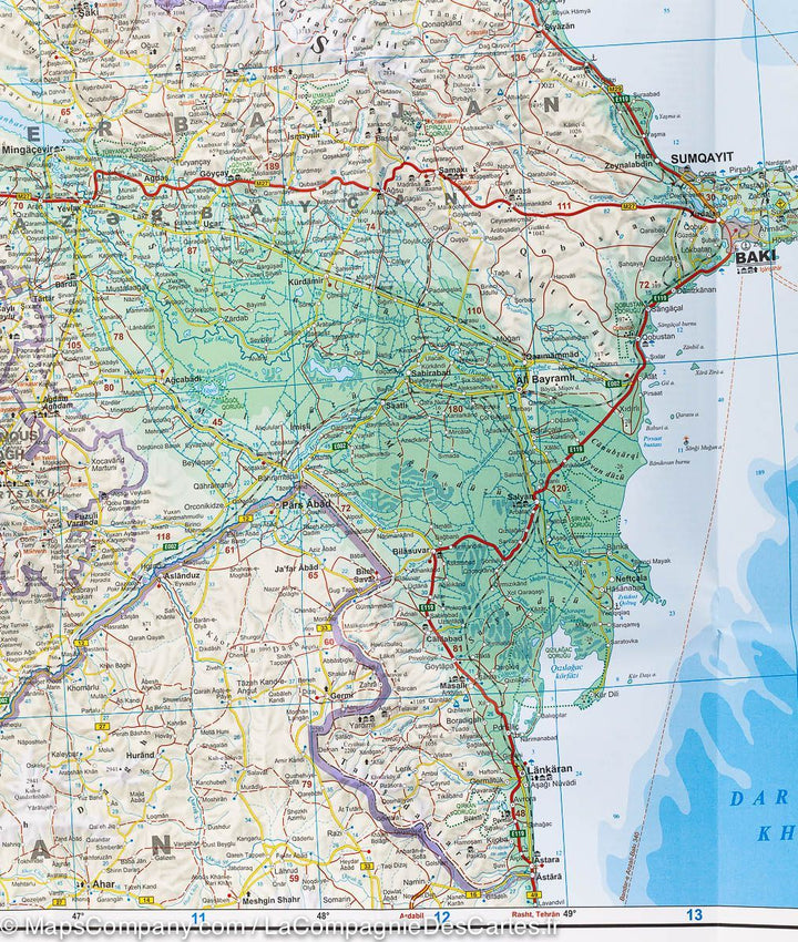 Carte routière &#8211; Caucase | Gizi Map - La Compagnie des Cartes