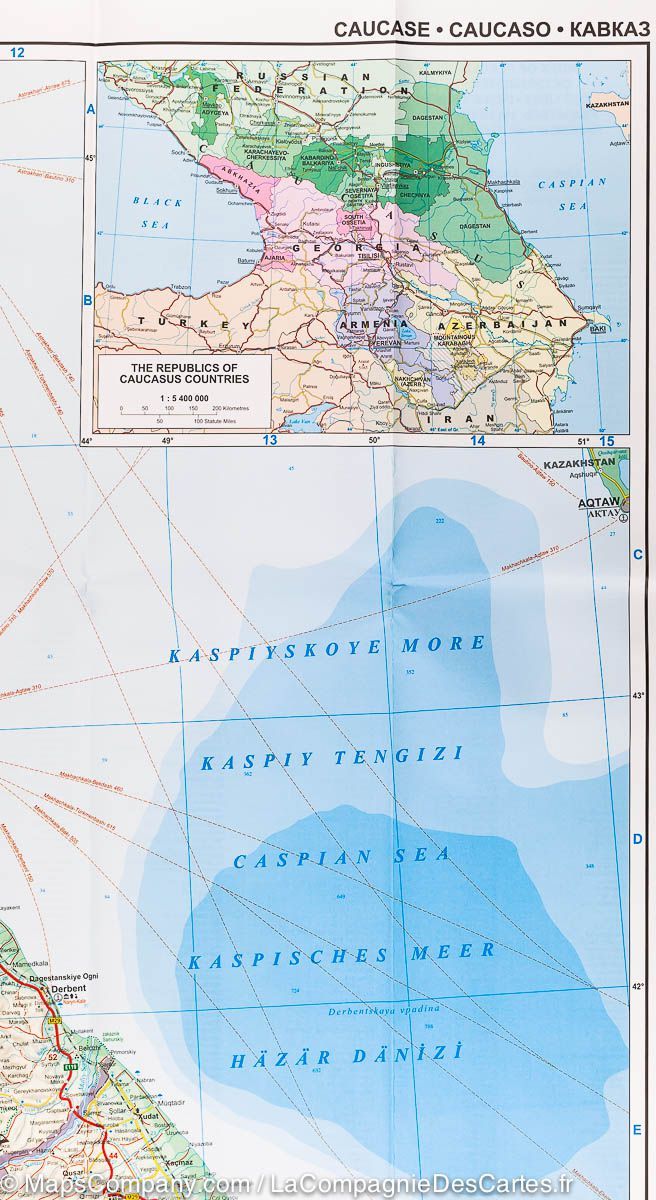 Carte routière &#8211; Caucase | Gizi Map - La Compagnie des Cartes