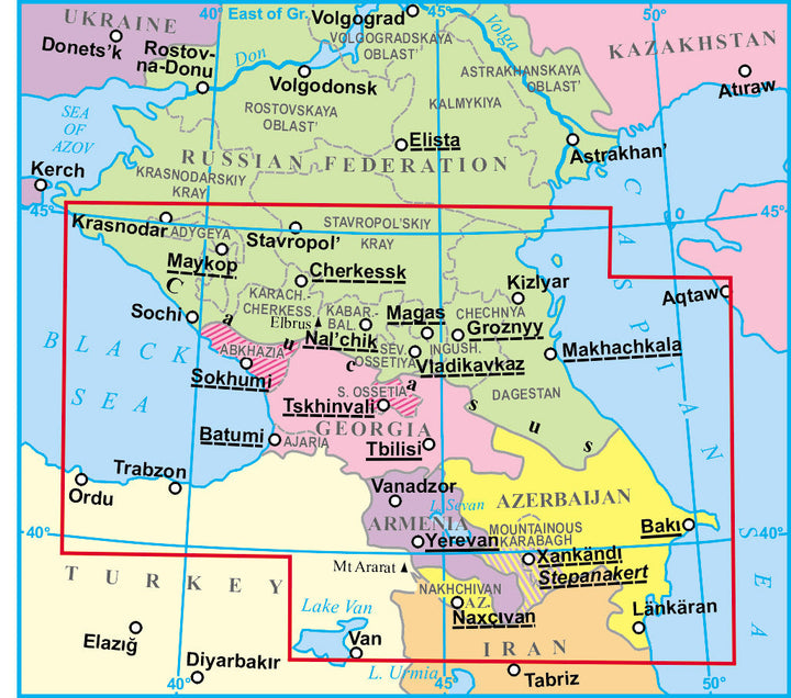 Carte routière - Caucase | Gizi Map carte pliée Gizi Map 