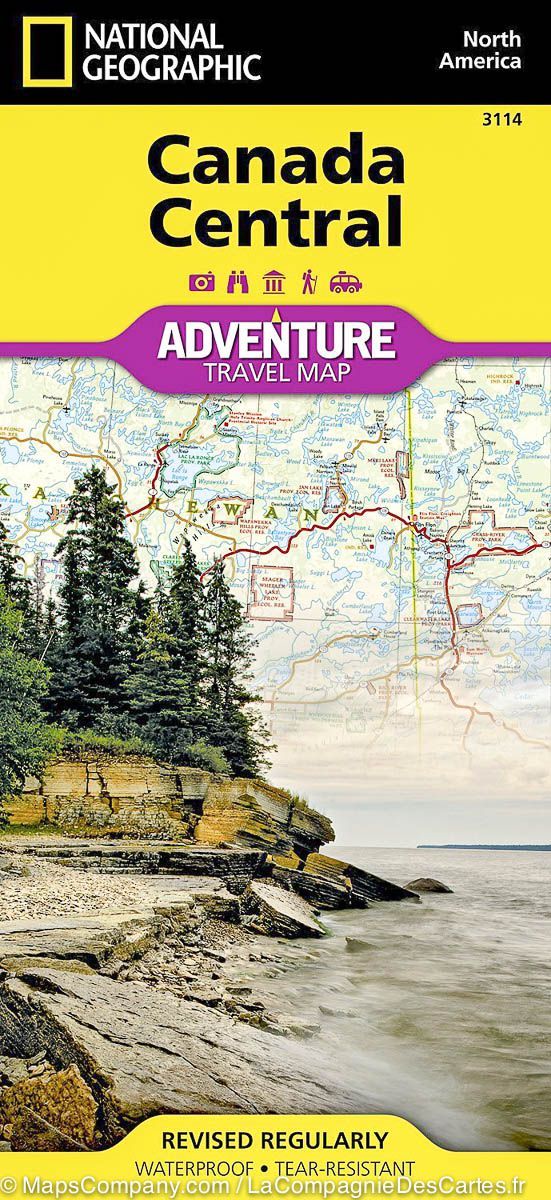 Carte routière - Centre du Canada | National Geographic carte pliée National Geographic 