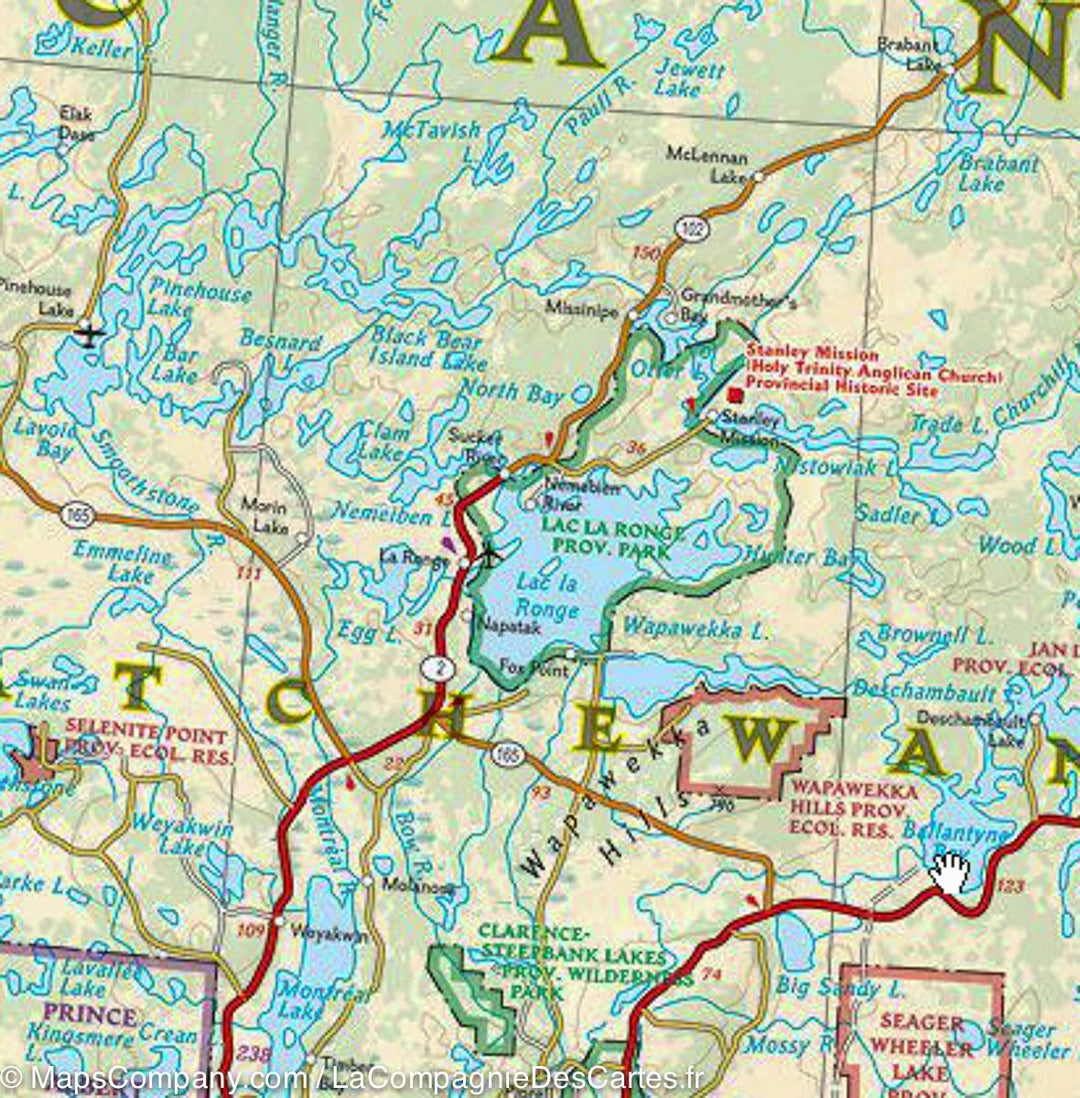 Carte routière - Centre du Canada | National Geographic carte pliée National Geographic 