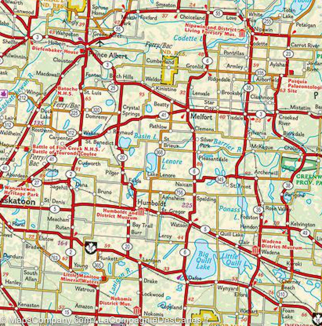 Carte routière - Centre du Canada | National Geographic carte pliée National Geographic 