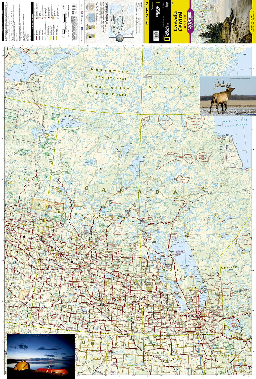 Carte routière - Centre du Canada | National Geographic carte pliée National Geographic 