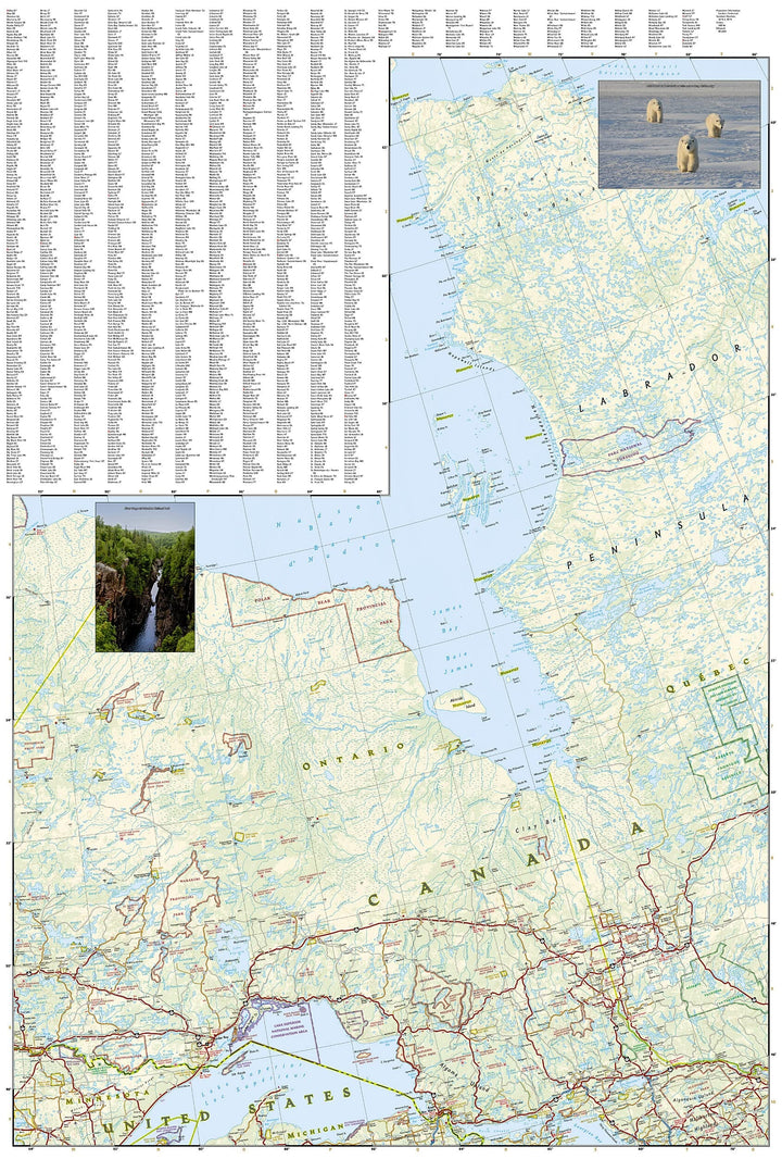 Carte routière - Centre du Canada | National Geographic carte pliée National Geographic 