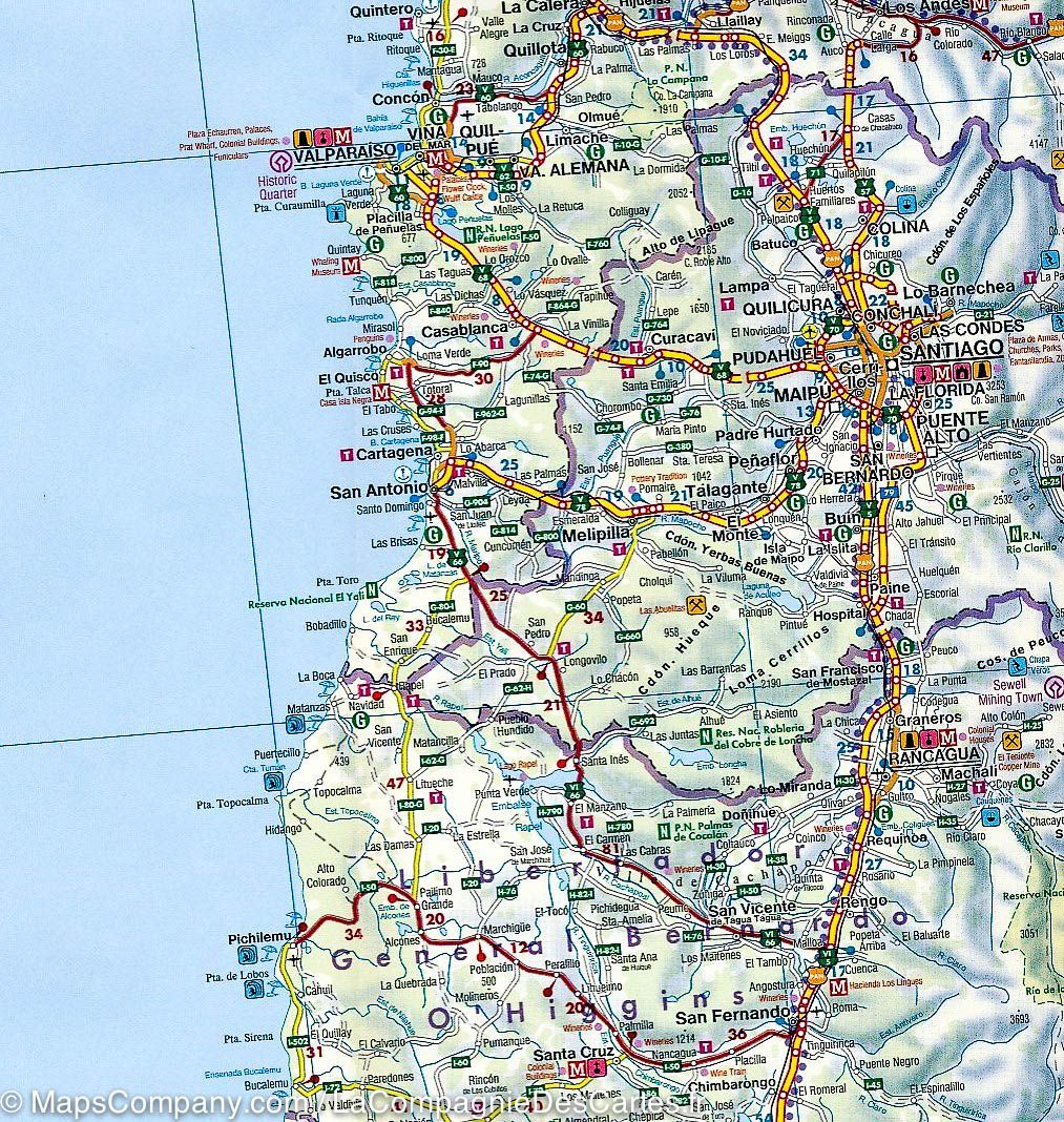 Carte routière - Chili | Freytag & Berndt carte routière Freytag & Berndt