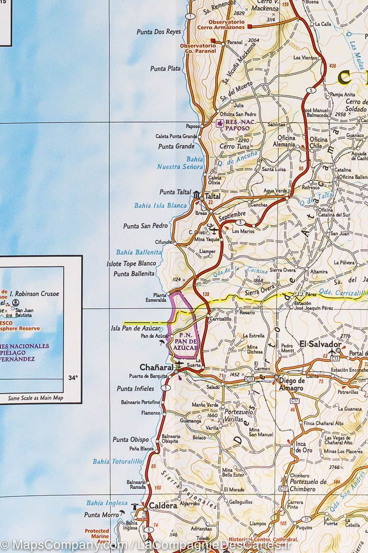 Carte routière - Chili | National Geographic carte pliée National Geographic 