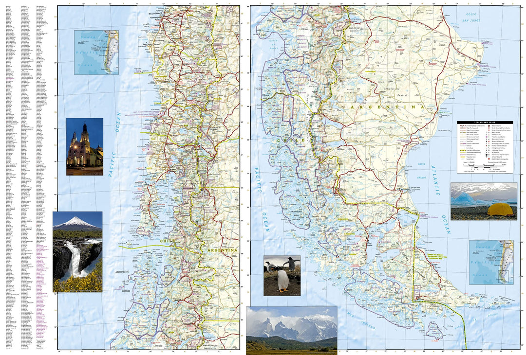 Carte routière - Chili | National Geographic carte pliée National Geographic 