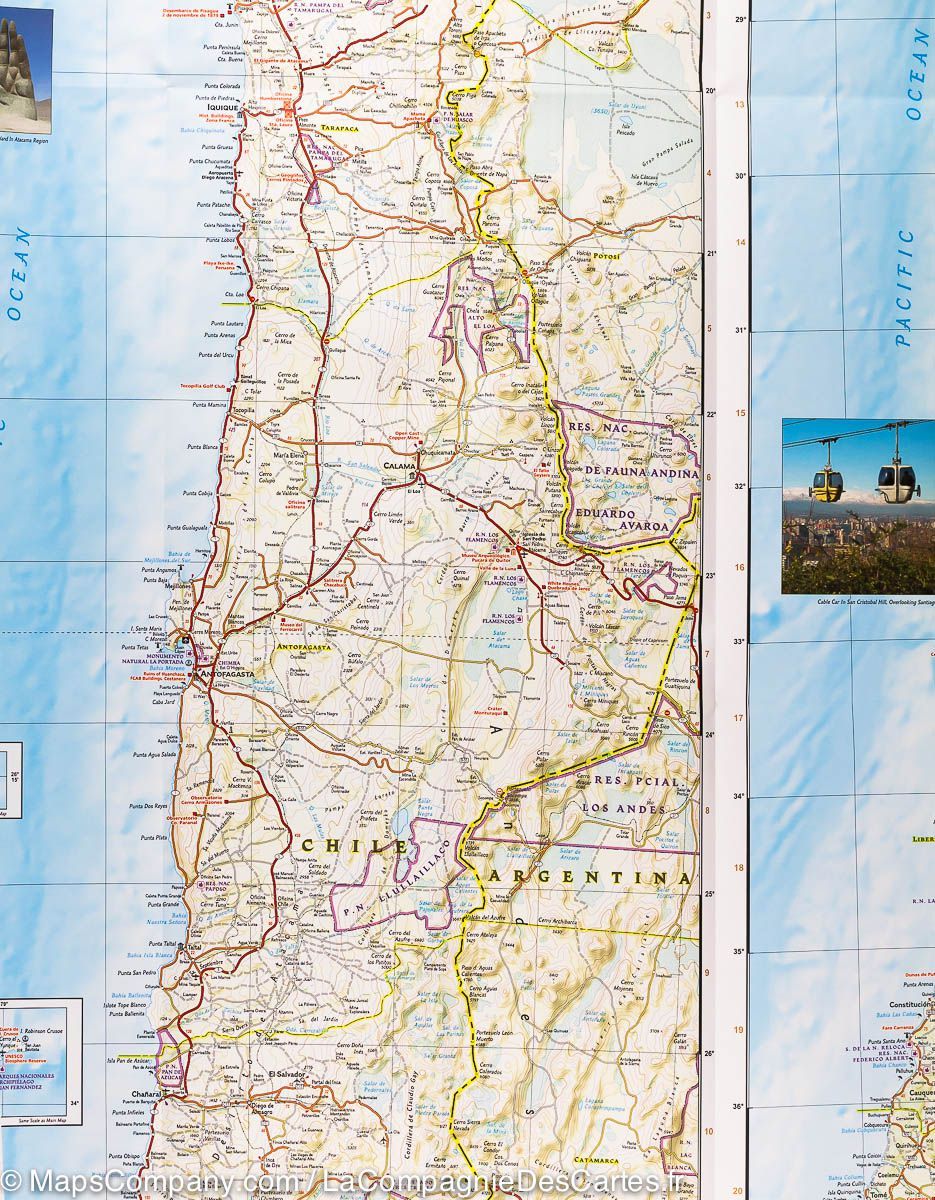 Carte routière - Chili | National Geographic carte pliée National Geographic 