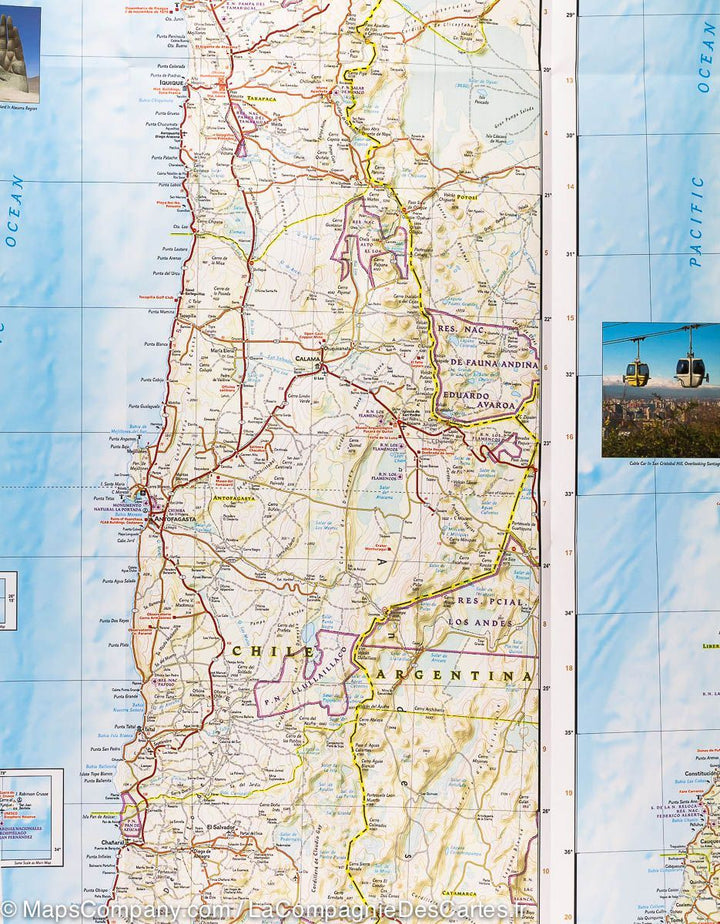 Carte routière - Chili | National Geographic carte pliée National Geographic 