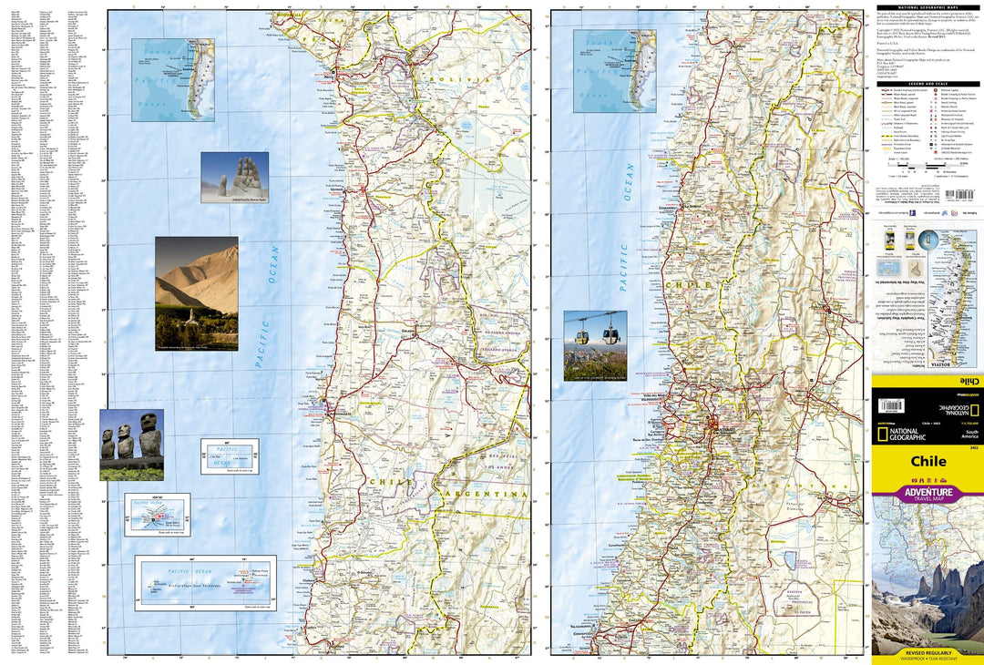 Carte routière - Chili | National Geographic carte pliée National Geographic 