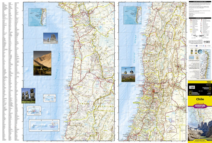 Carte routière - Chili | National Geographic carte pliée National Geographic 