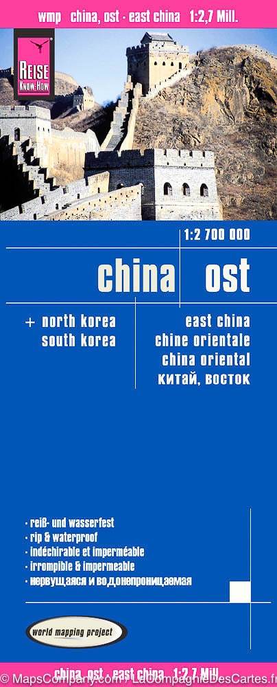 Carte routière de l'Est de la Chine | Reise Know How - La Compagnie des Cartes