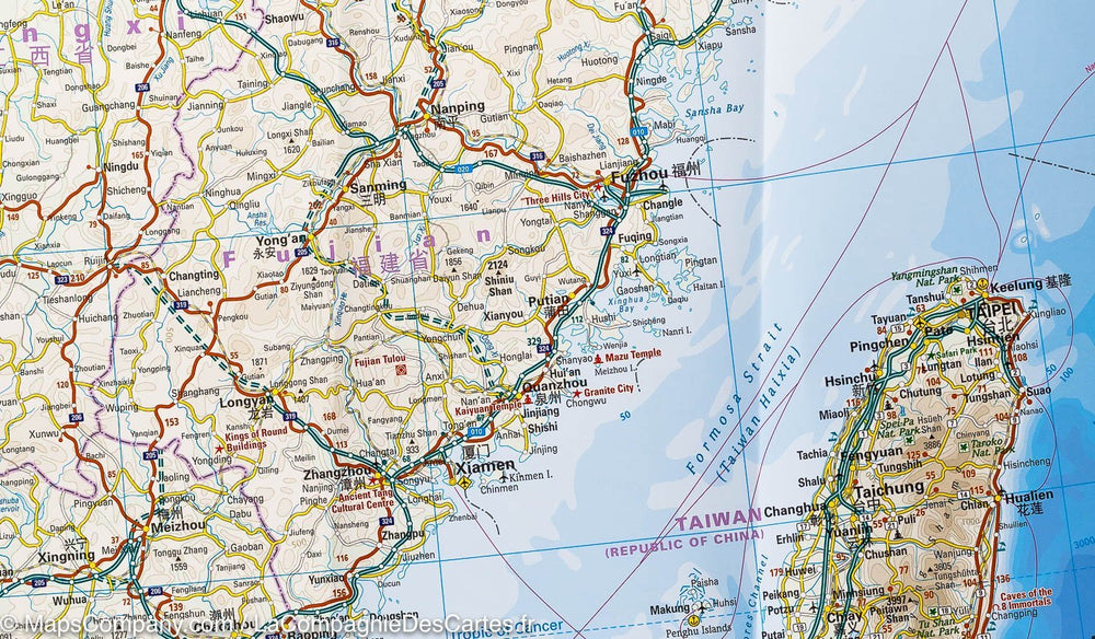 Carte routière de l'Est de la Chine | Reise Know How - La Compagnie des Cartes