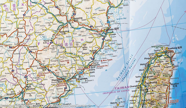 Carte routière de l'Est de la Chine | Reise Know How - La Compagnie des Cartes