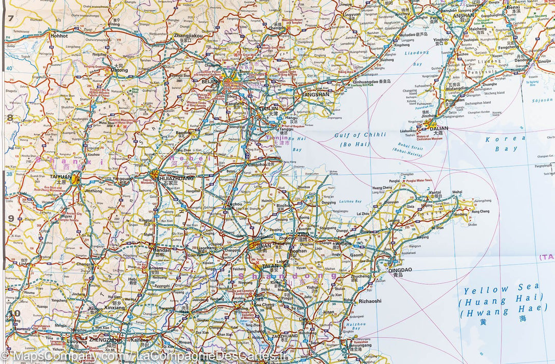 Carte routière de l'Est de la Chine | Reise Know How - La Compagnie des Cartes