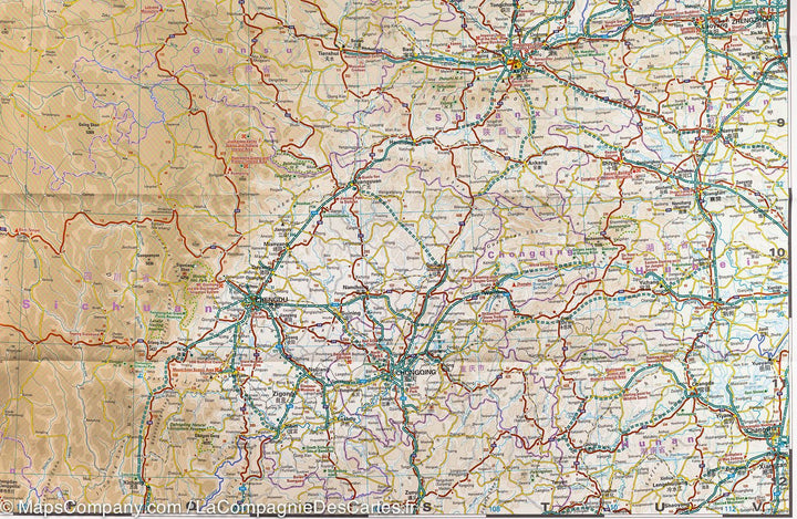 Carte routière de l'ouest de la Chine | Reise Know How - La Compagnie des Cartes