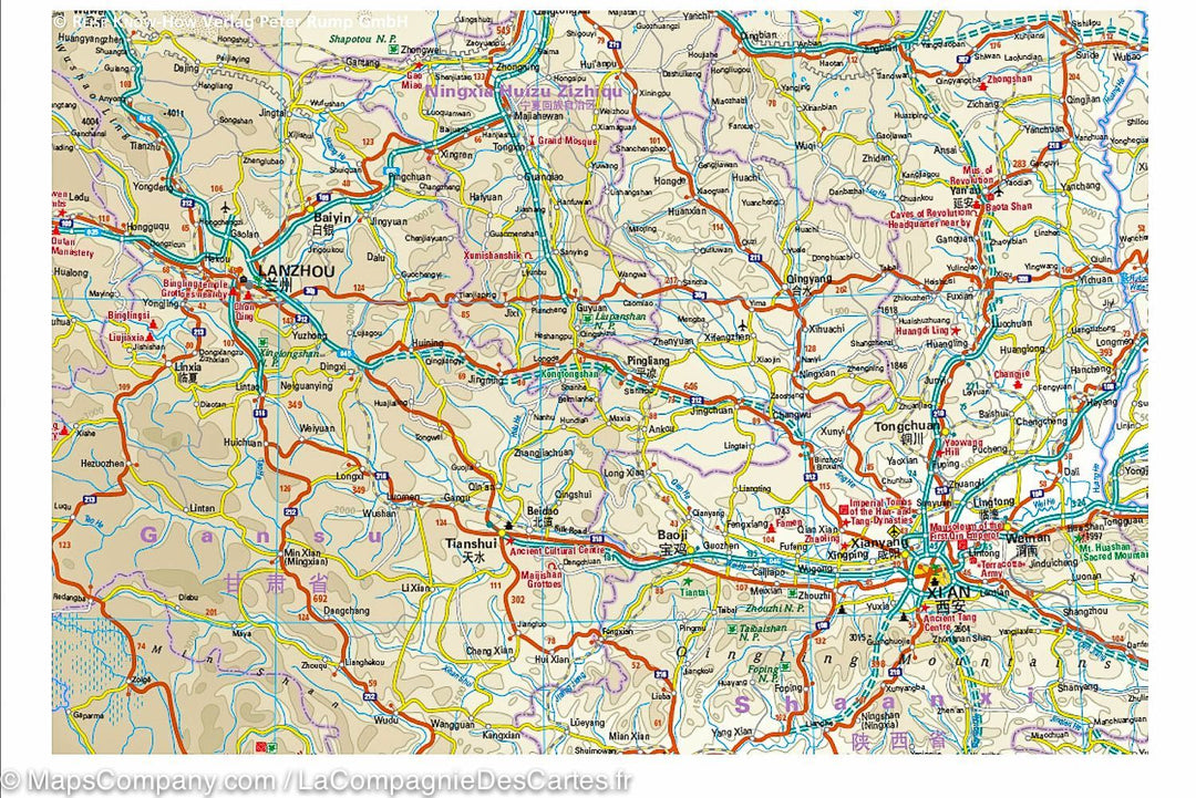 Carte routière de l'ouest de la Chine | Reise Know How - La Compagnie des Cartes