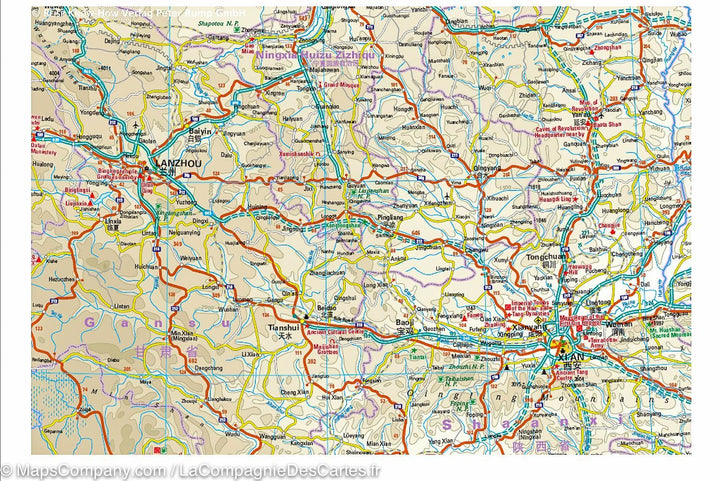 Carte routière de l'ouest de la Chine | Reise Know How - La Compagnie des Cartes