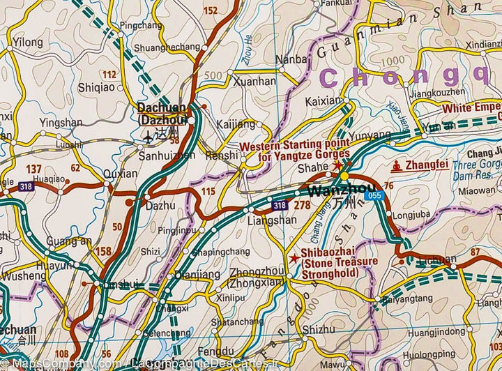 Carte routière de l'ouest de la Chine | Reise Know How - La Compagnie des Cartes