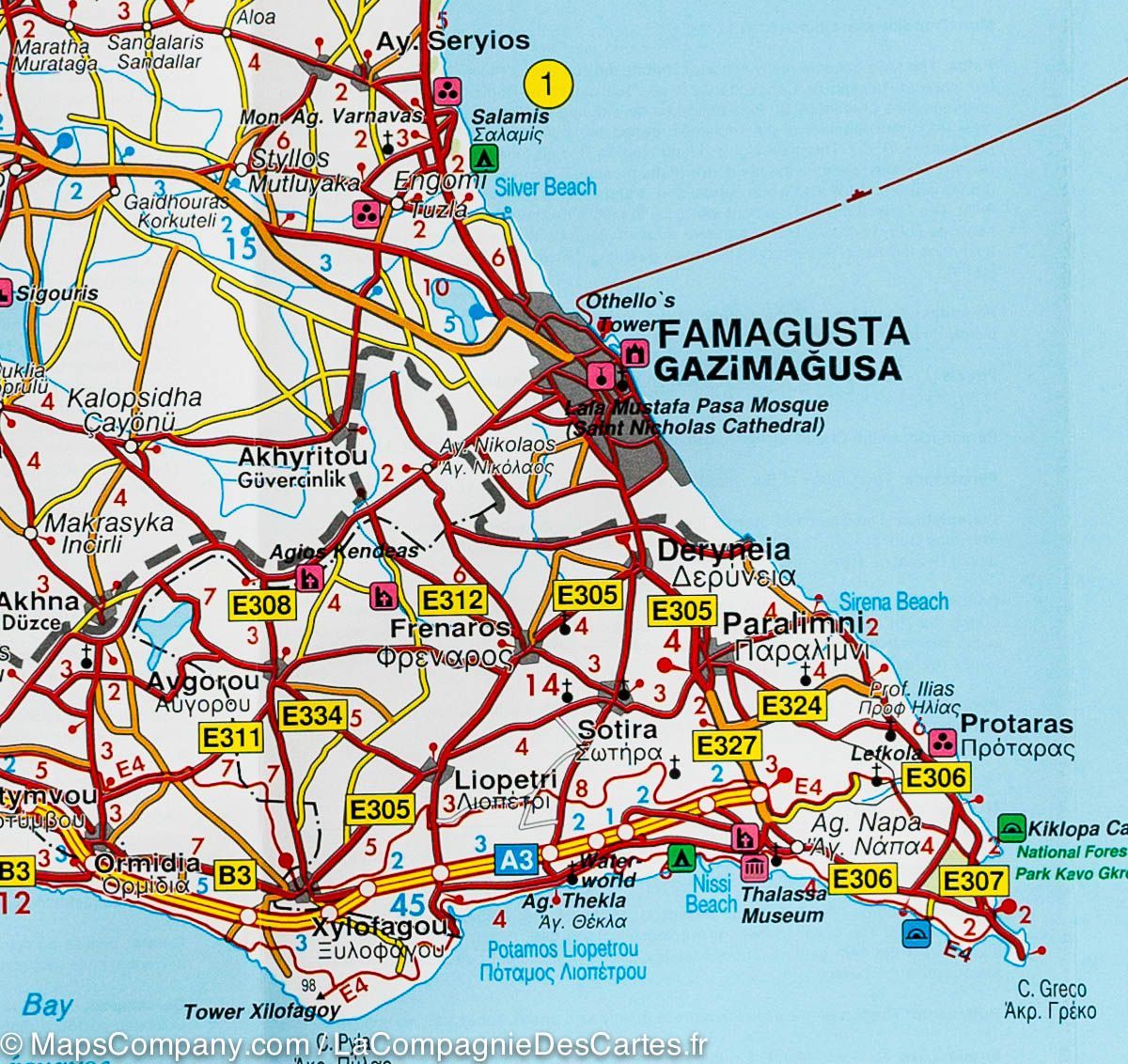 Carte routière - Chypre | Freytag & Berndt carte routière Freytag & Berndt