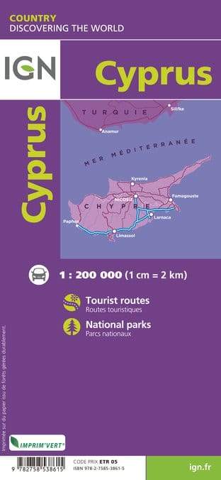 Carte routière - Chypre | IGN carte routière IGN