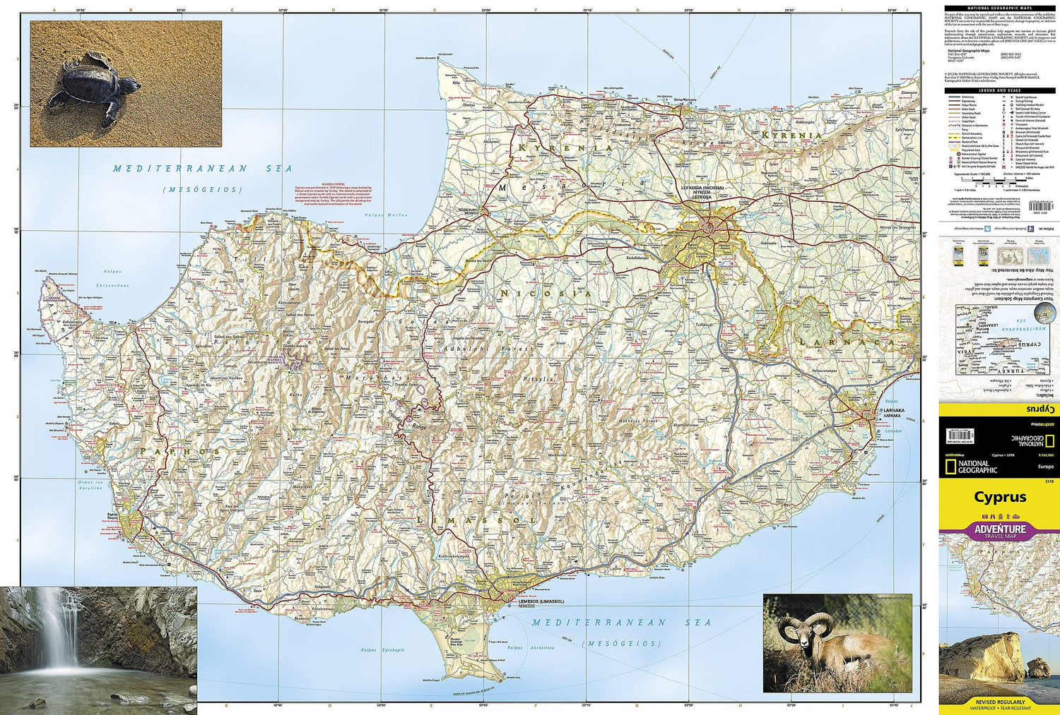 Carte routière - Chypre | National Geographic carte routière National Geographic