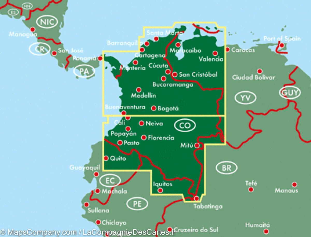 Carte routière - Colombie | Freytag & Berndt carte routière Freytag & Berndt