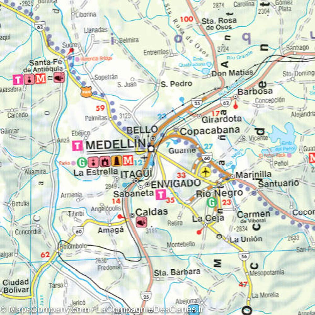 Carte routière - Colombie | Freytag & Berndt carte routière Freytag & Berndt