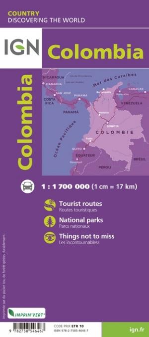 Carte routière - Colombie | IGN carte routière IGN