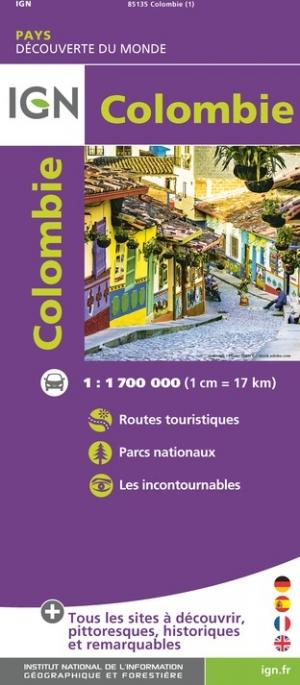 Carte routière - Colombie | IGN carte pliée IGN 