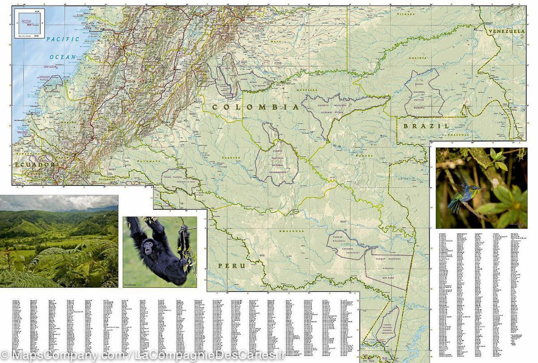 Carte routière - Colombie | National Geographic carte pliée National Geographic 
