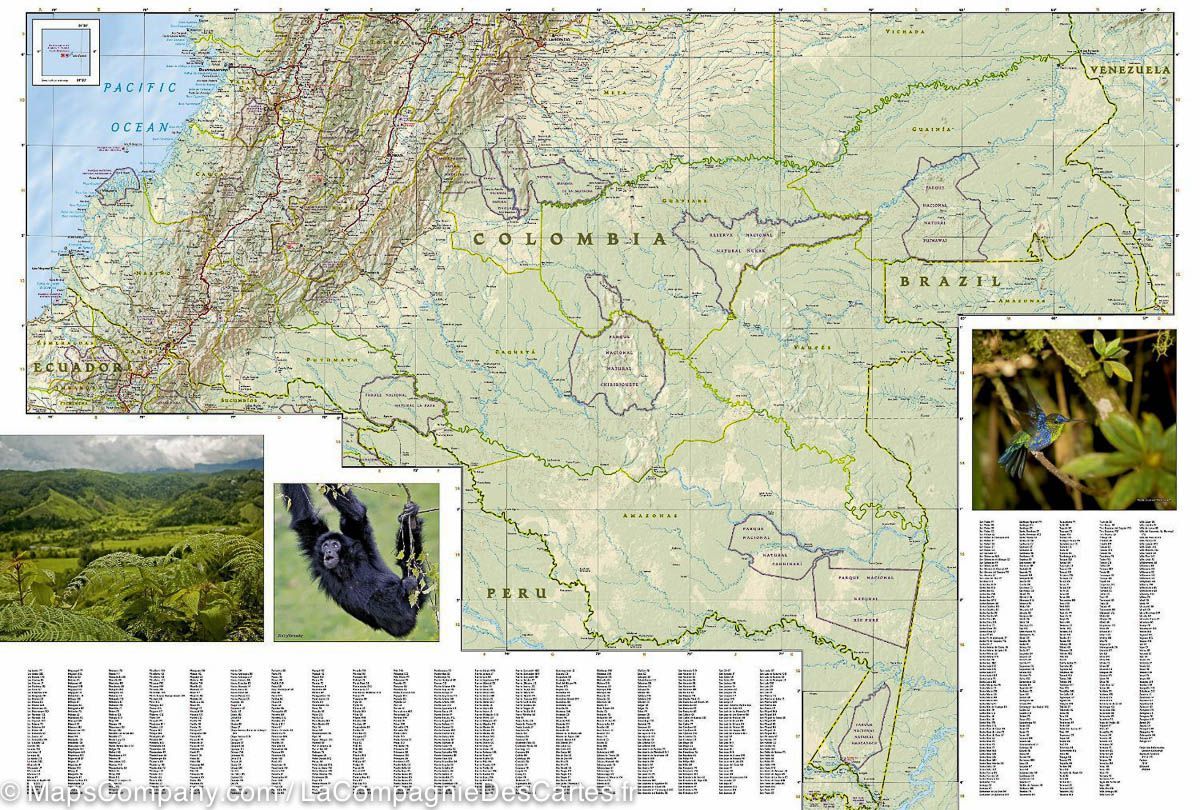 Carte routière - Colombie | National Geographic carte routière National Geographic