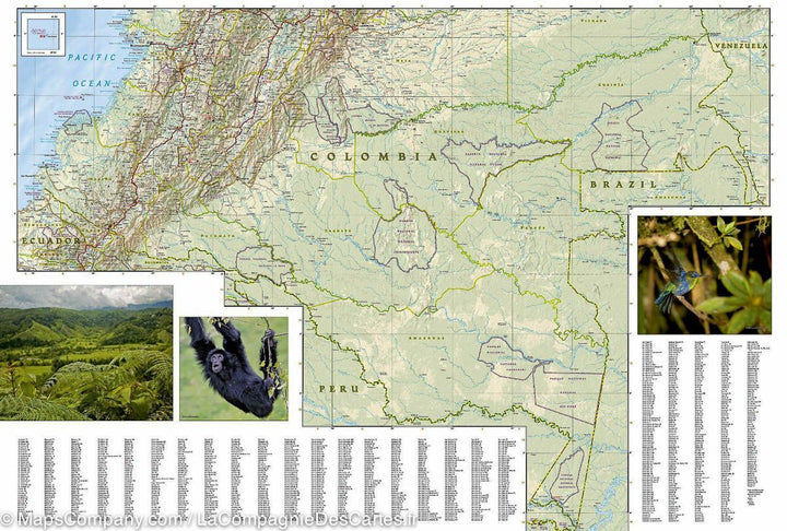 Carte routière - Colombie | National Geographic carte pliée National Geographic 