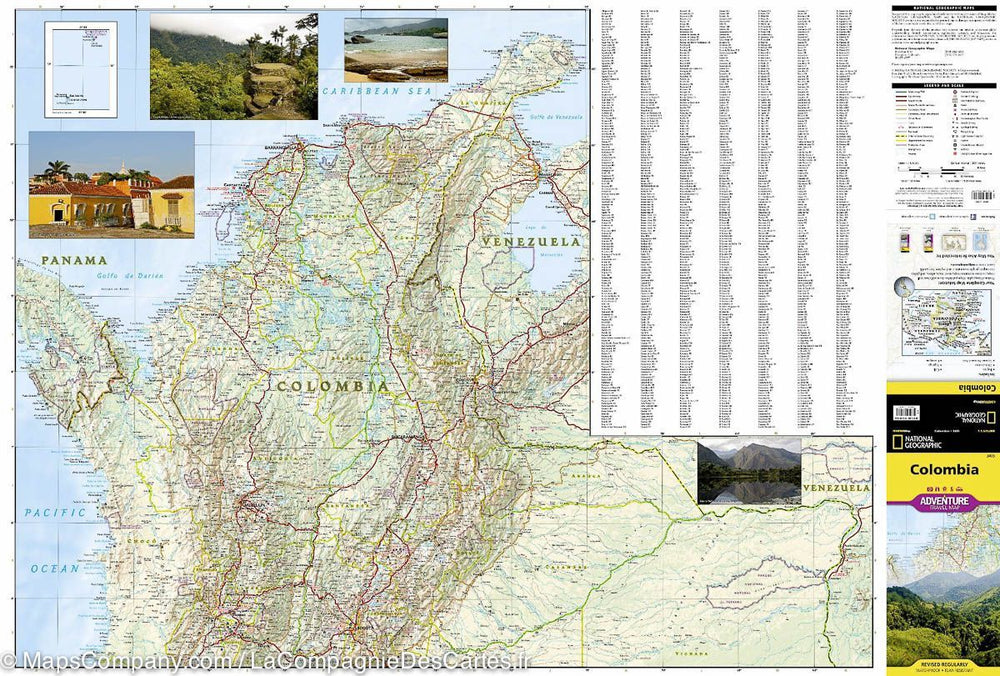 Carte routière - Colombie | National Geographic carte pliée National Geographic 