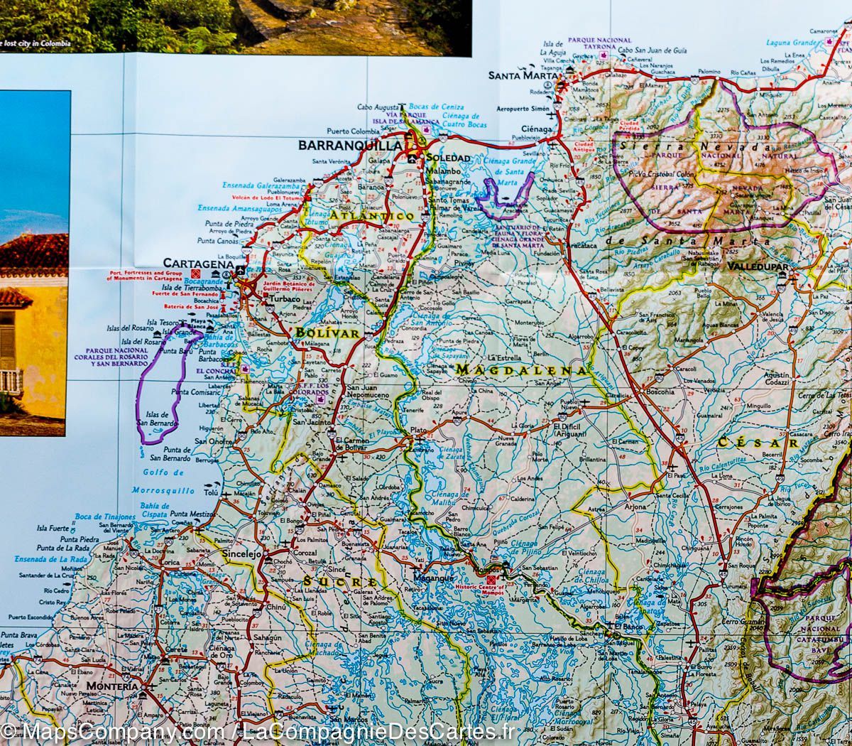 Carte routière - Colombie | National Geographic carte routière National Geographic