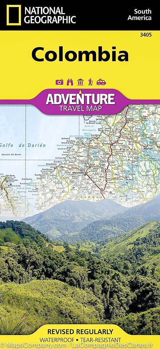 Carte routière - Colombie | National Geographic carte routière National Geographic